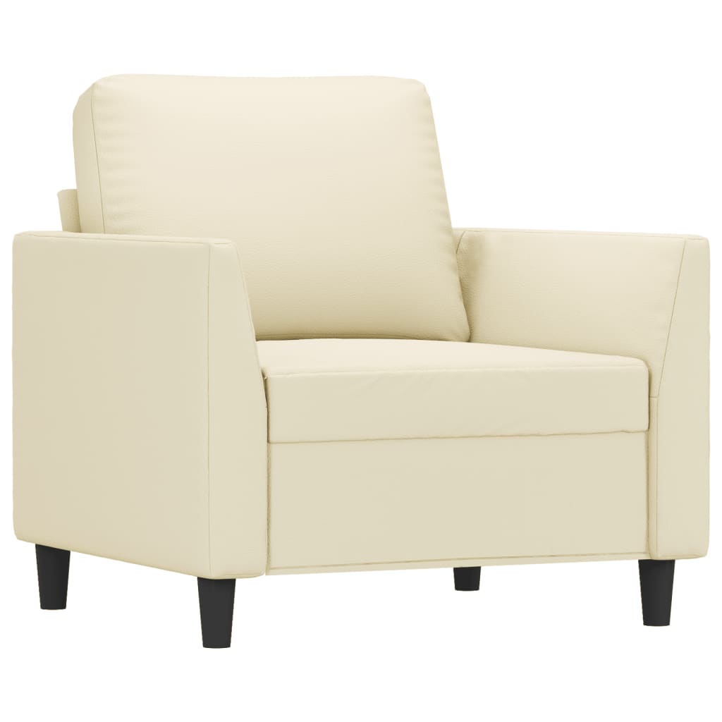 vidaXL 4-delige Loungeset met kussens kunstleer crème