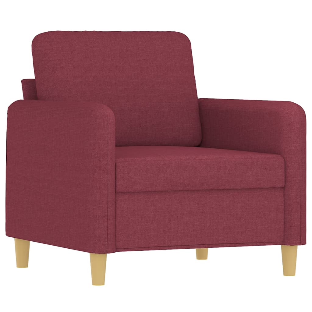 vidaXL 4-delige Loungeset met kussens stof wijnrood