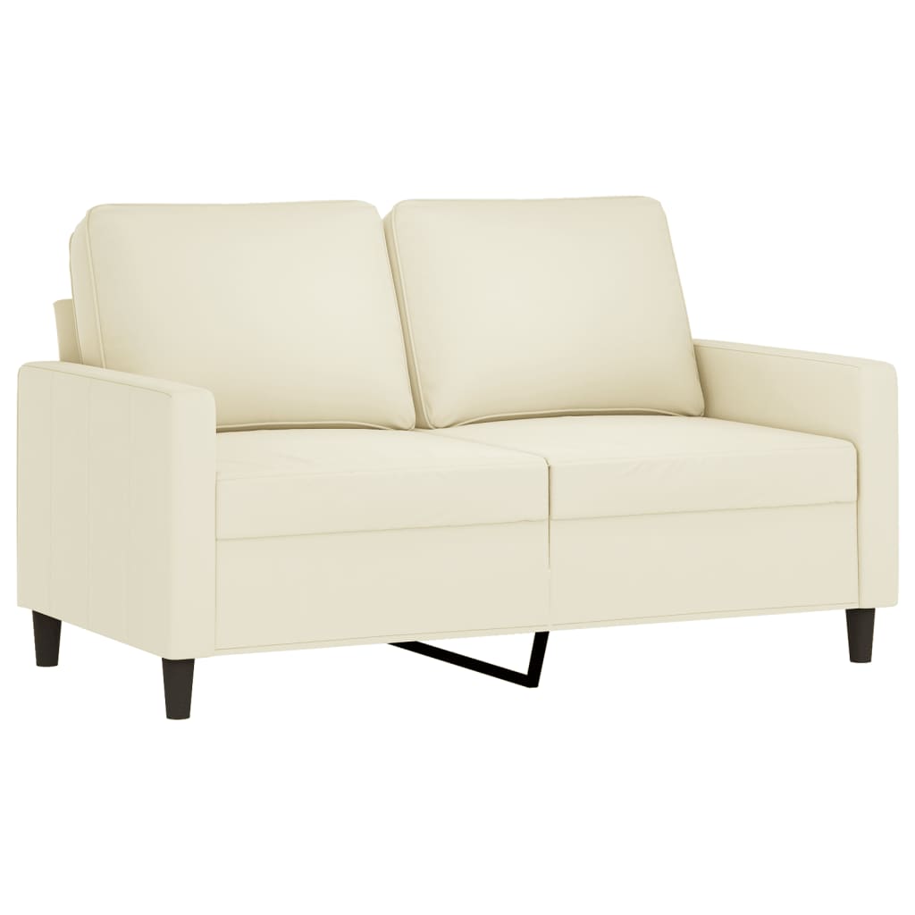 vidaXL 2-delige Loungeset met kussens fluweel crèmekleurig