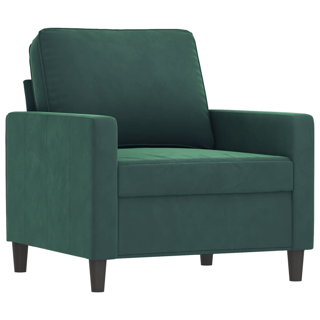 vidaXL 4-delige Loungeset met kussens fluweel donkergroen