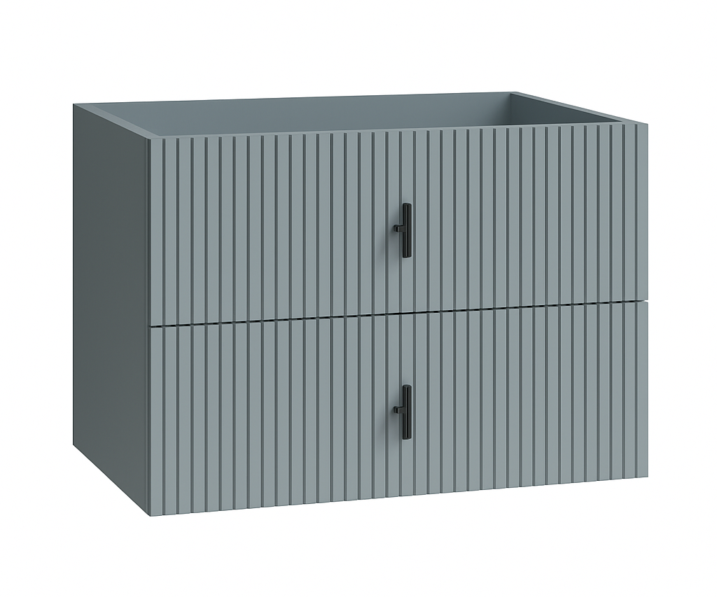 Muebles Raya onderkast ribbelfront 80cm met 2 softclose lades blauwgrijs