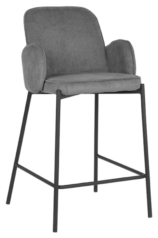 LABEL51 Barkruk Jari Rib - Grijs (zithoogte 65cm)