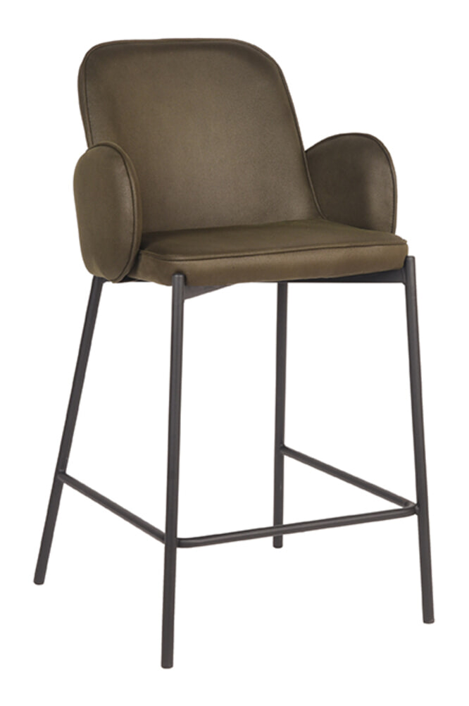 LABEL51 Barkruk Jari Microfiber - Army Green (zithoogte 65cm)