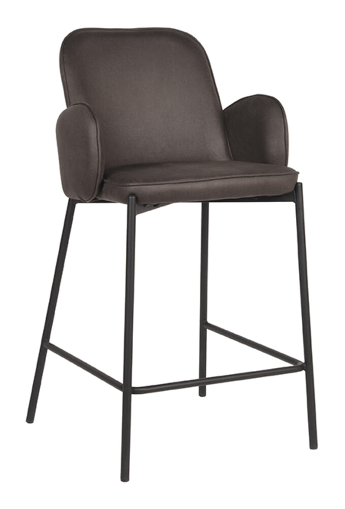LABEL51 Barkruk Jari Microfiber - Antraciet (zithoogte 65cm)