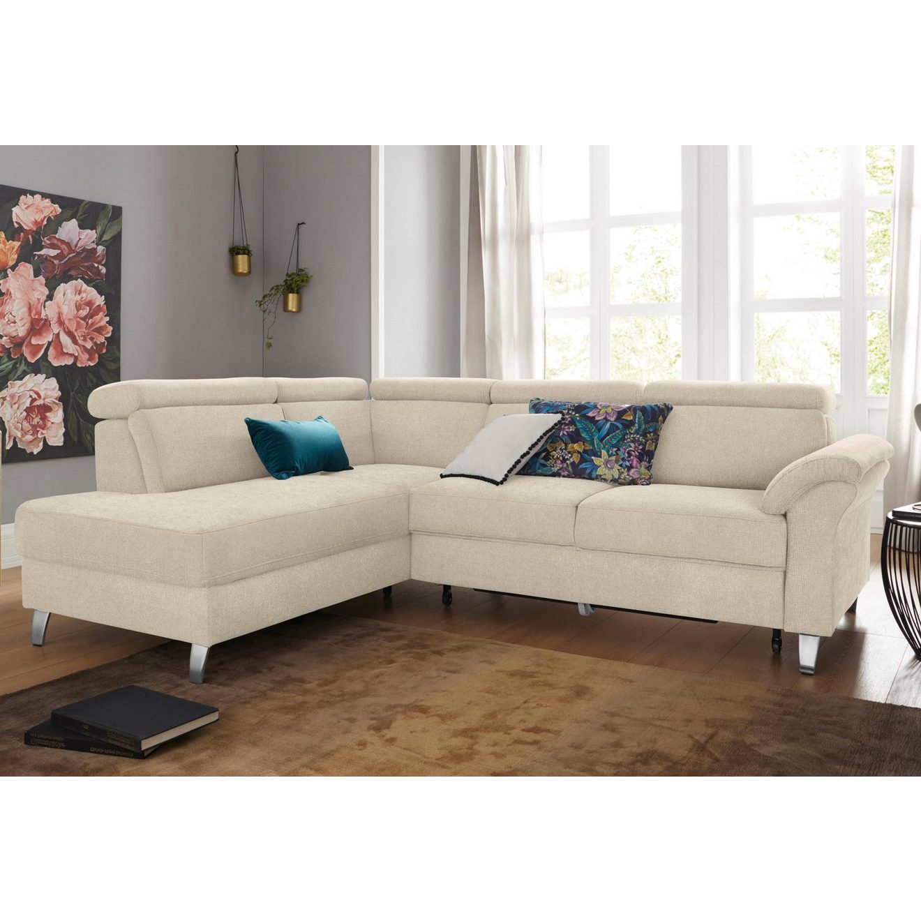 Sit&more Hoekbank Arngast L-vorm met verstelbare hoofdsteun en binnenvering