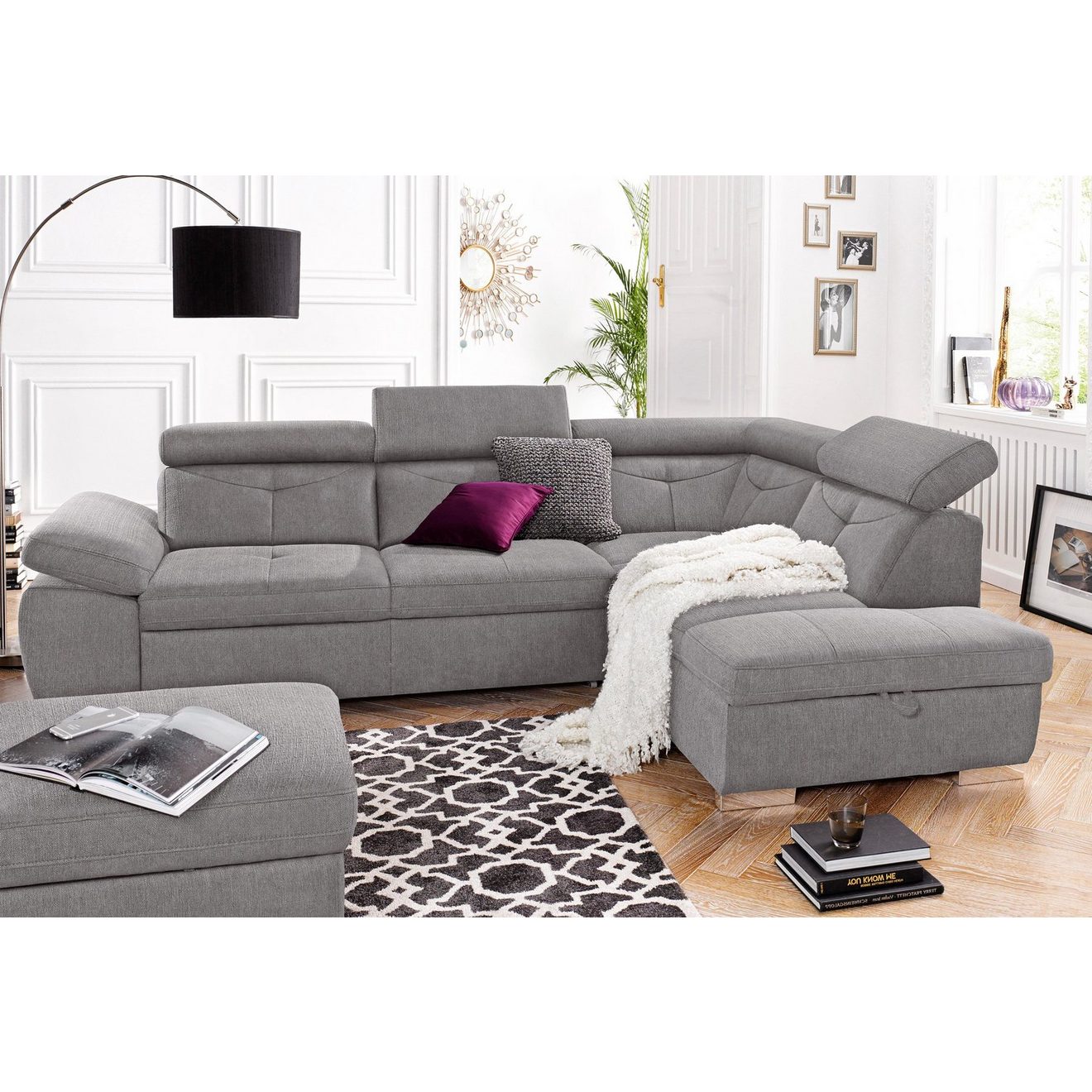 Exxpo - sofa fashion Hoekbank Spring, super comfortabel en comfortabel met arm- en hoofdsteunfunctie