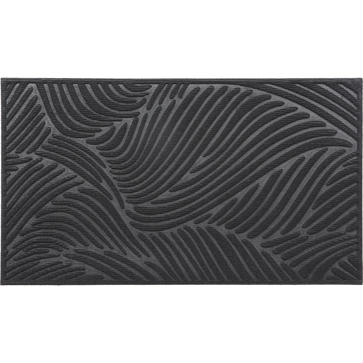 Luance Deurmat Vague - zwart - rubber - rechthoek - 75 x cm - schoonloopmat -
