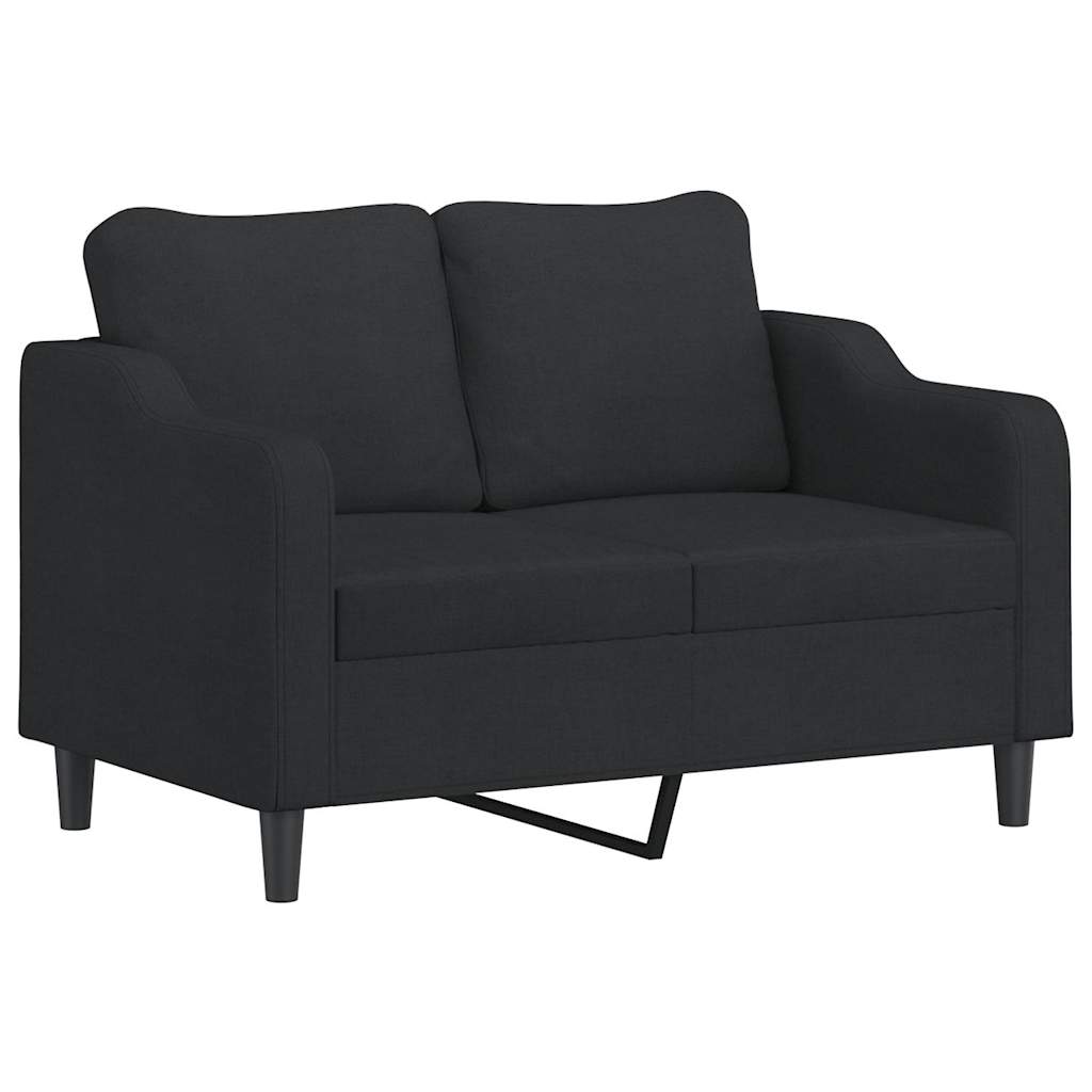 vidaXL 3-delige loungeset met kussens stof zwart