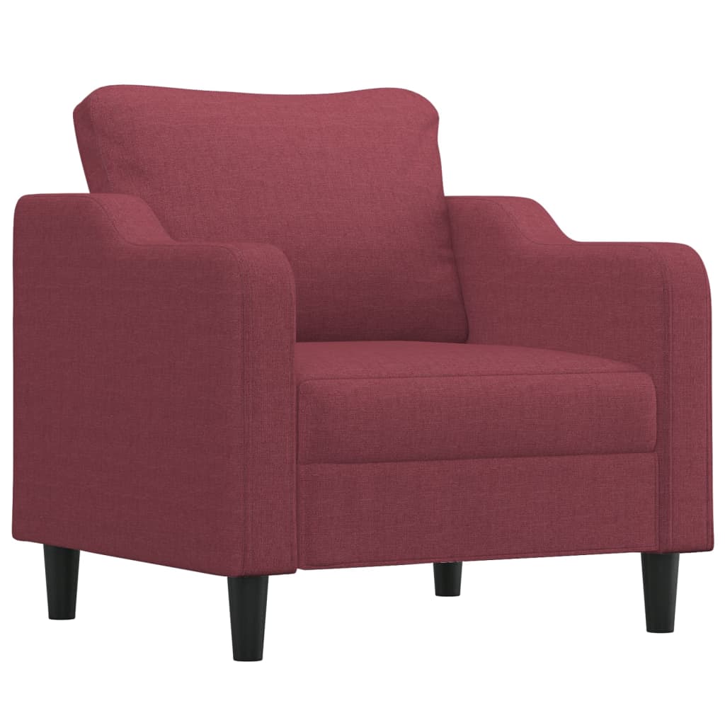 vidaXL 3-delige Loungeset met kussens stof wijnrood