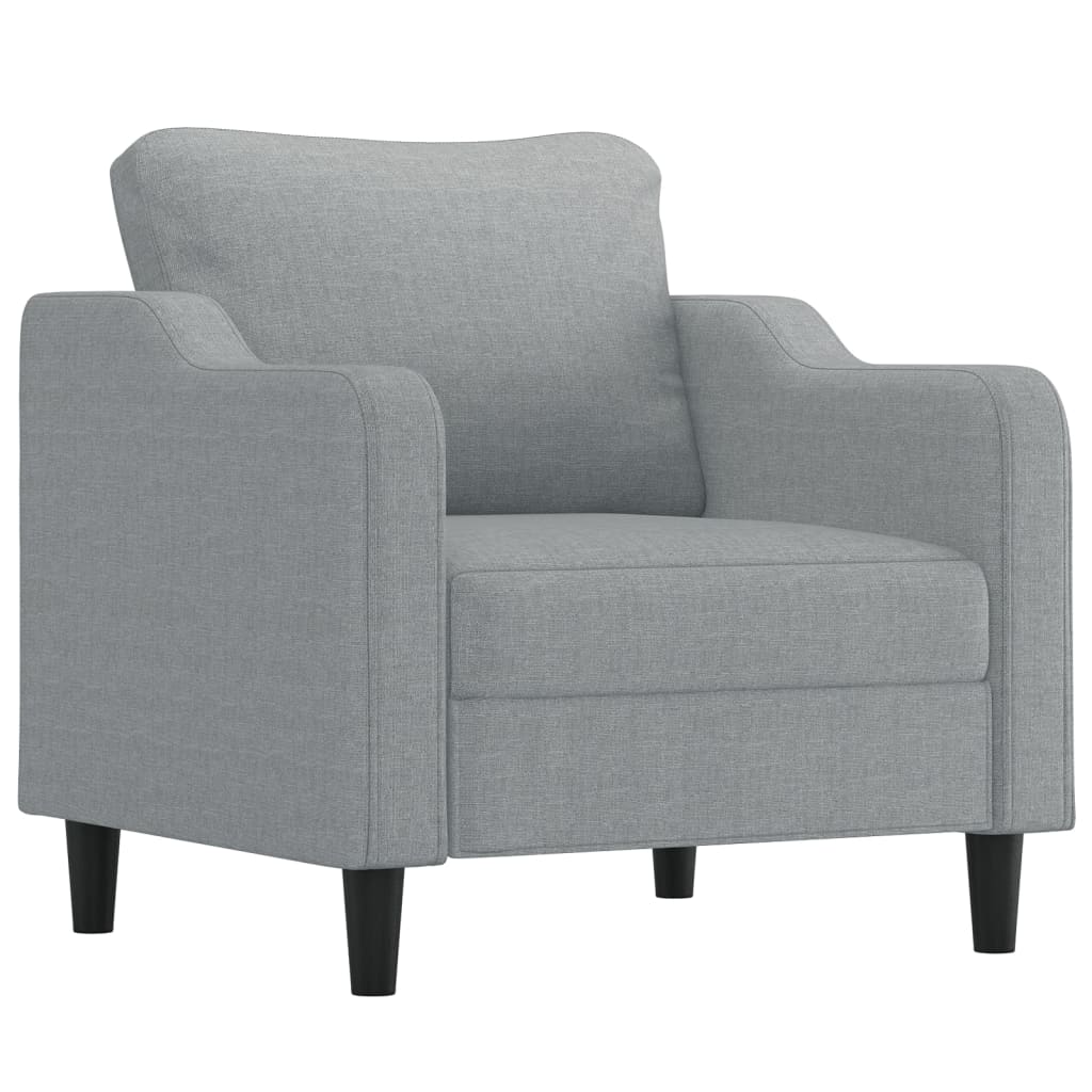 vidaXL 4-delige Loungeset met kussens stof lichtgrijs