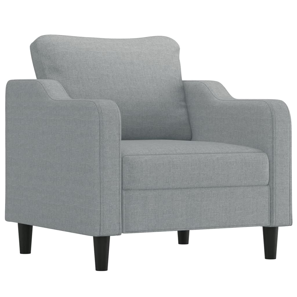 vidaXL 4-delige Loungeset met kussens stof lichtgrijs