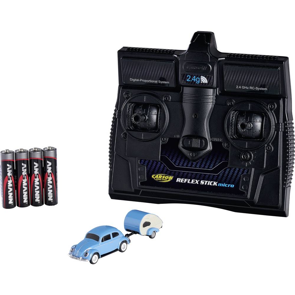 500504148 VW Käfer mit Anhänger 1:87 RC auto Elektro Straatmodel Incl. accu, oplader en batterijen voor de zender