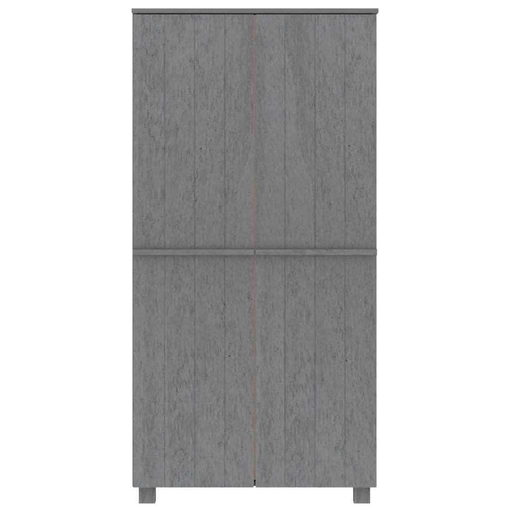 vidaXL Kledingkast HAMAR 89x50x180 cm massief grenenhout donkergrijs
