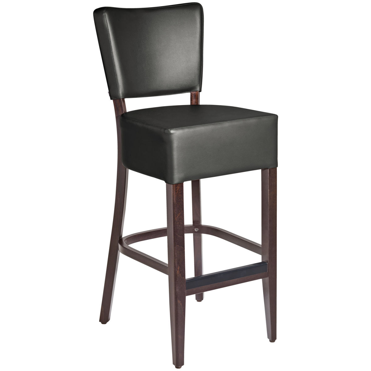 PULSIVA Barkruk Prestige; 45x56x110 cm (BxDxH); zitting zwart, frame walnoot