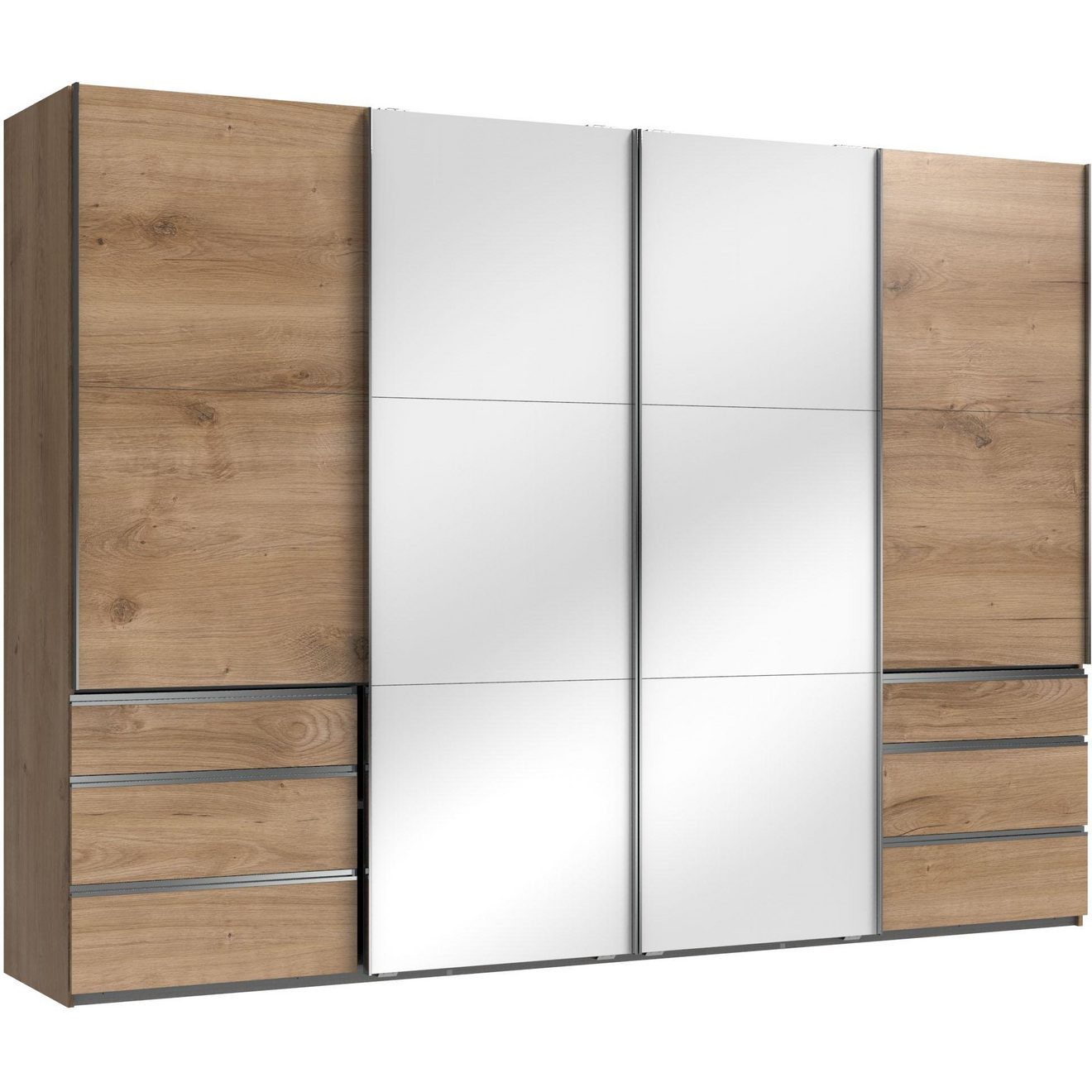 Wimex Zweefdeurkast Level by fresh to go met glazen deuren en synchroon openen