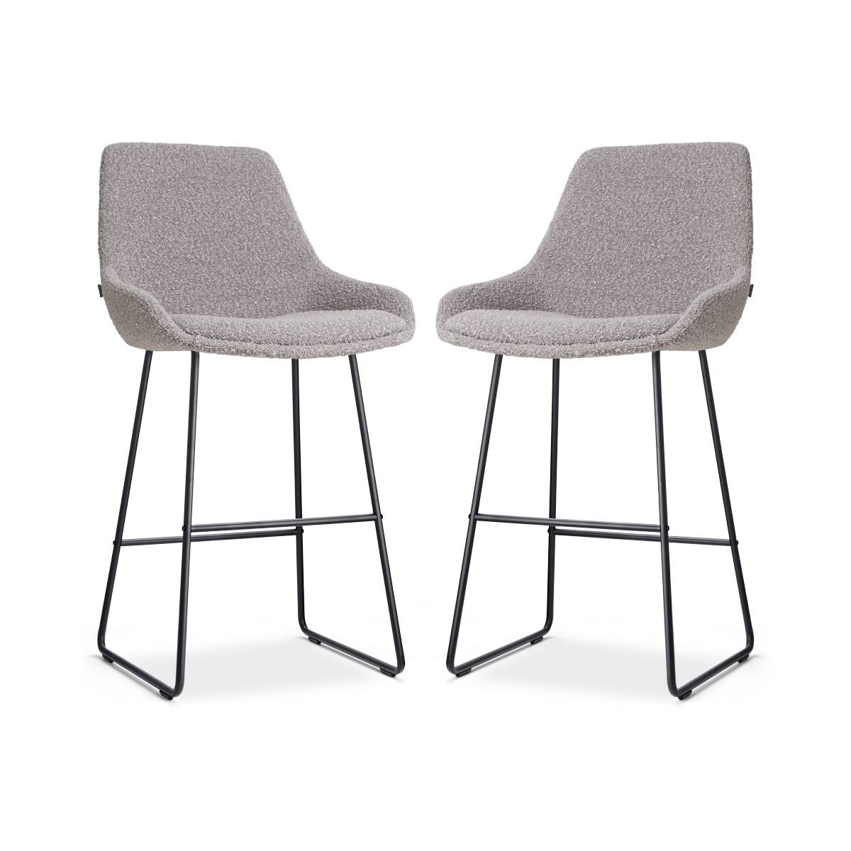 Nolon Set van 2 barstoelen Nino-Isa bouclé | 