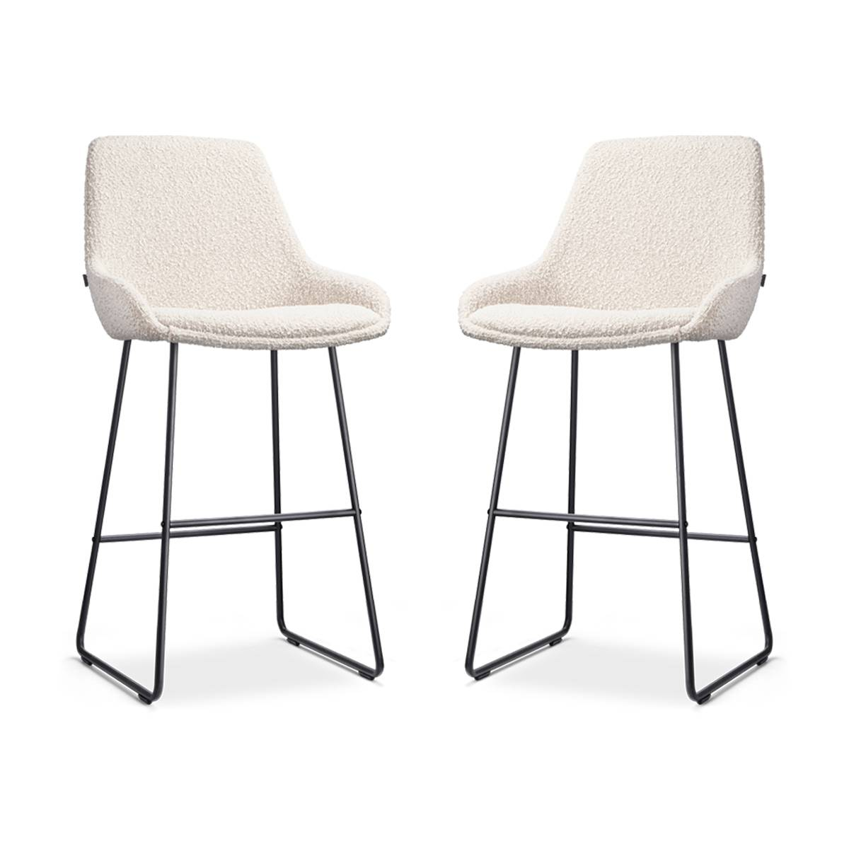 Nolon Set van 2 barstoelen Nino-Isa bouclé | 