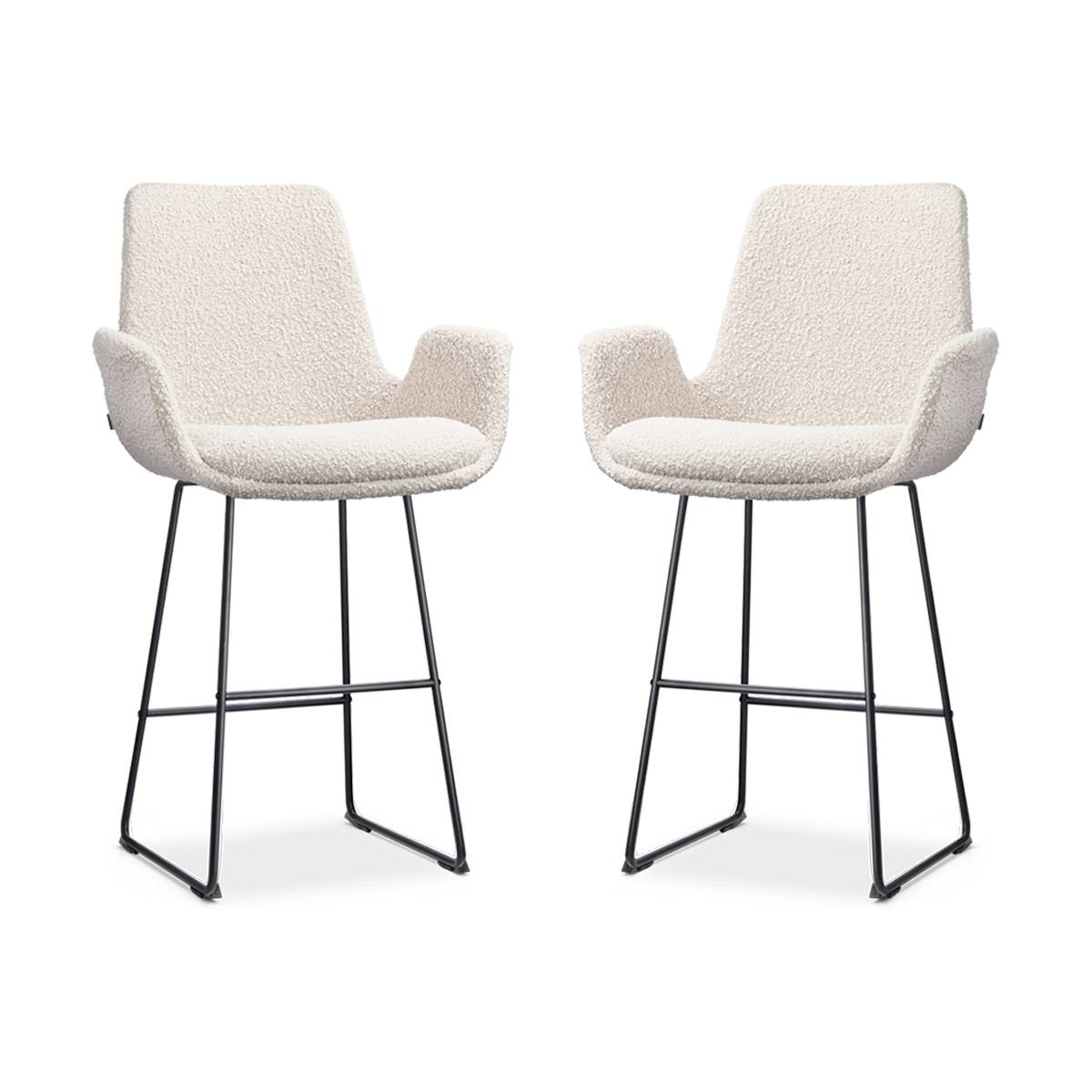 Nolon van 4barstoelen Nino-Eef bouclé | 