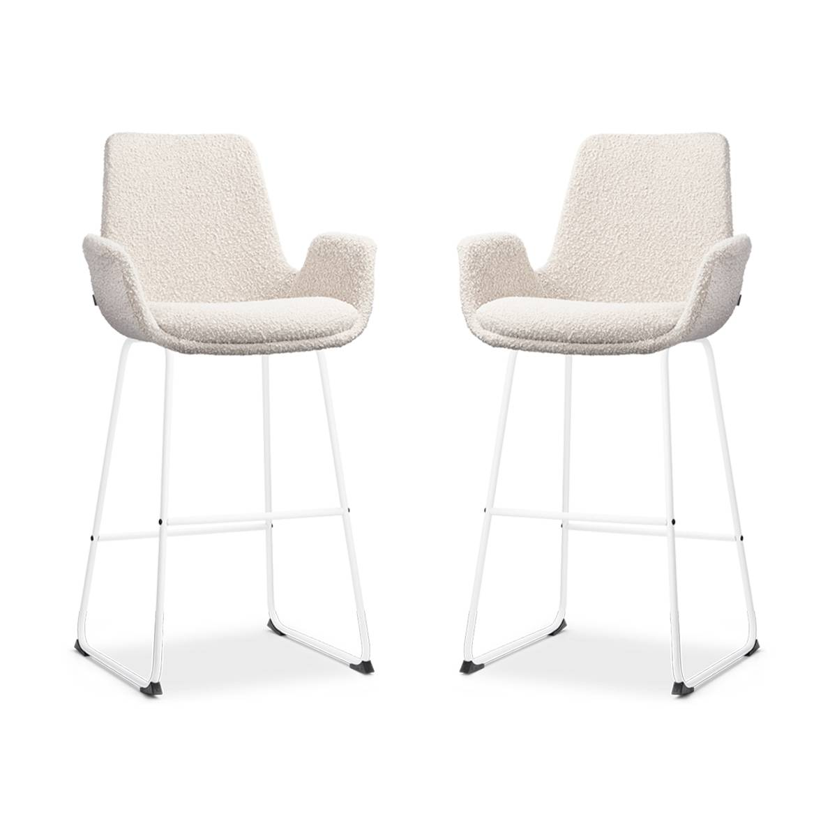Nolon van 3barstoelen Nino-Eef bouclé | 