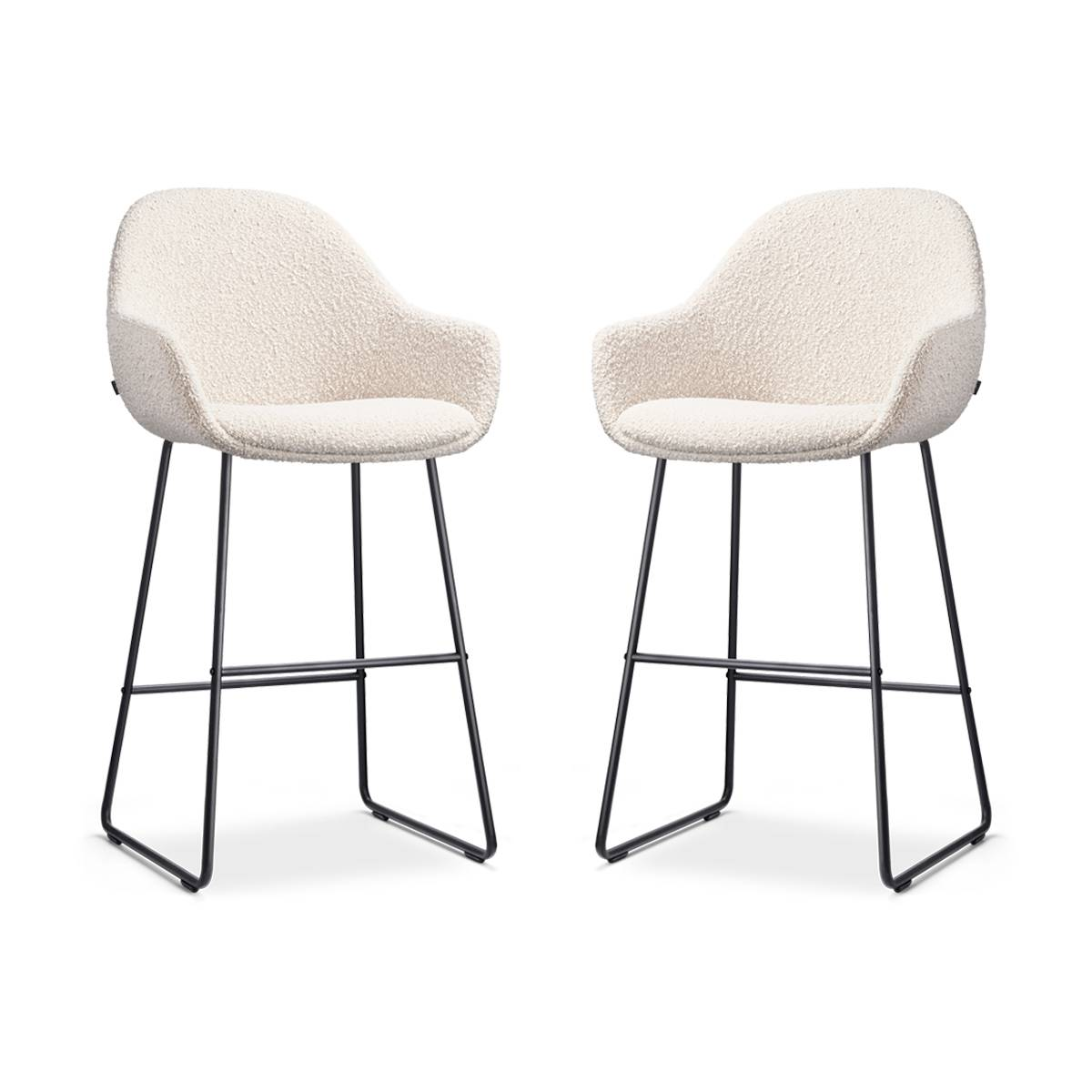 Nolon Set van 2 barstoelen Nino-Mae bouclé | 