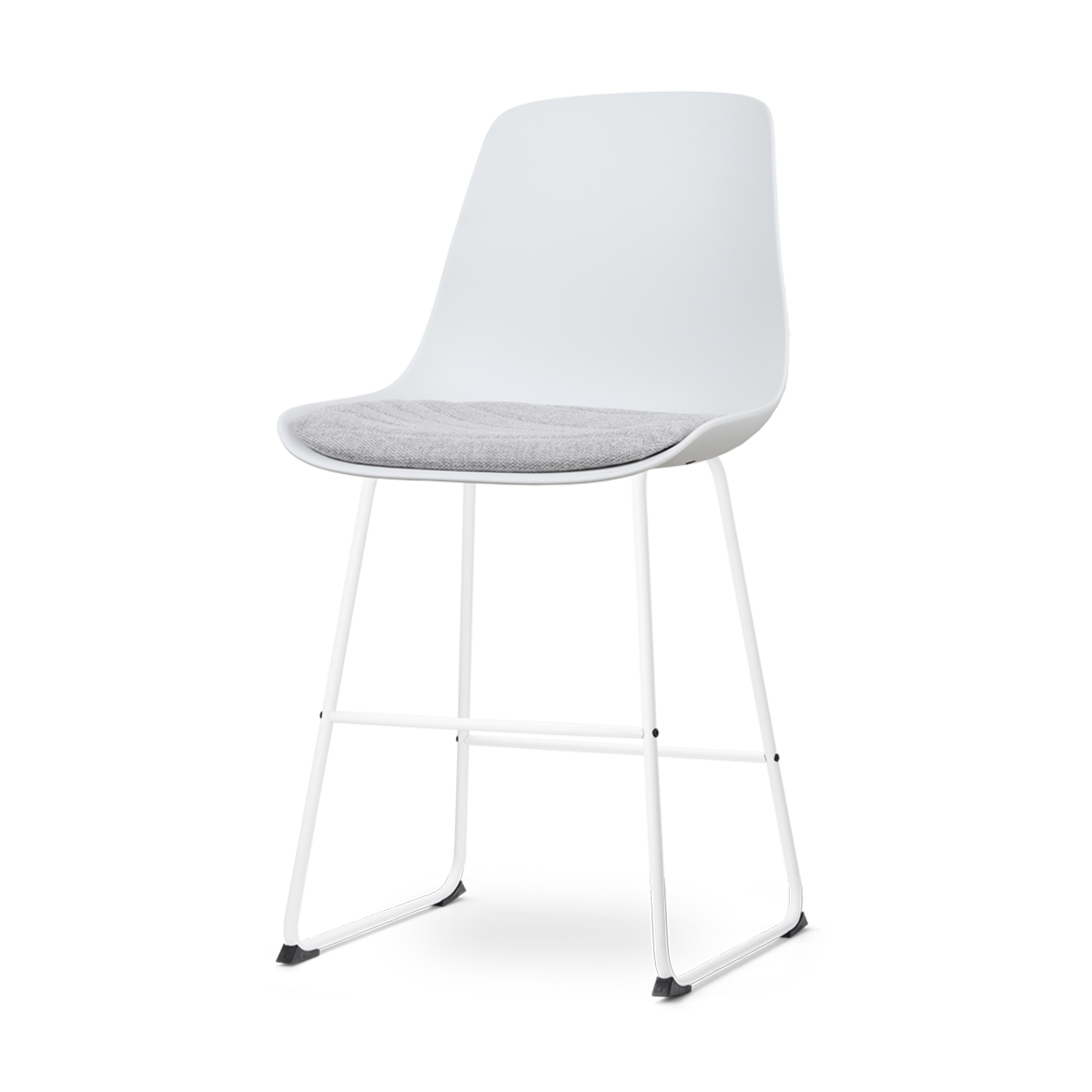 Nolon Nino-Liv barkruk wit met lichtgrijs zitkussen - wit onderstel - 65 cm