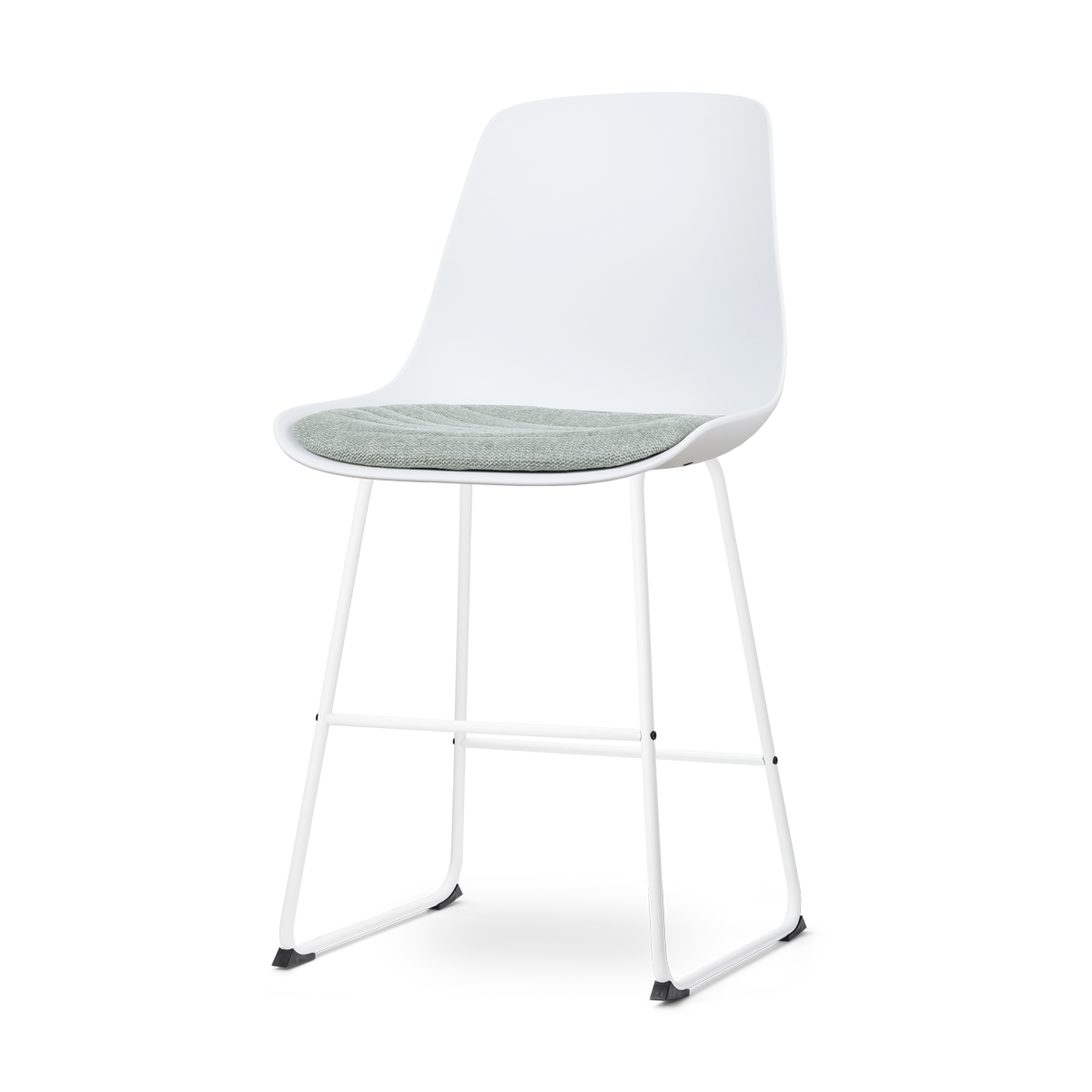 Nolon Nino-Liv barkruk wit met zacht groen zitkussen - wit onderstel - 65 cm