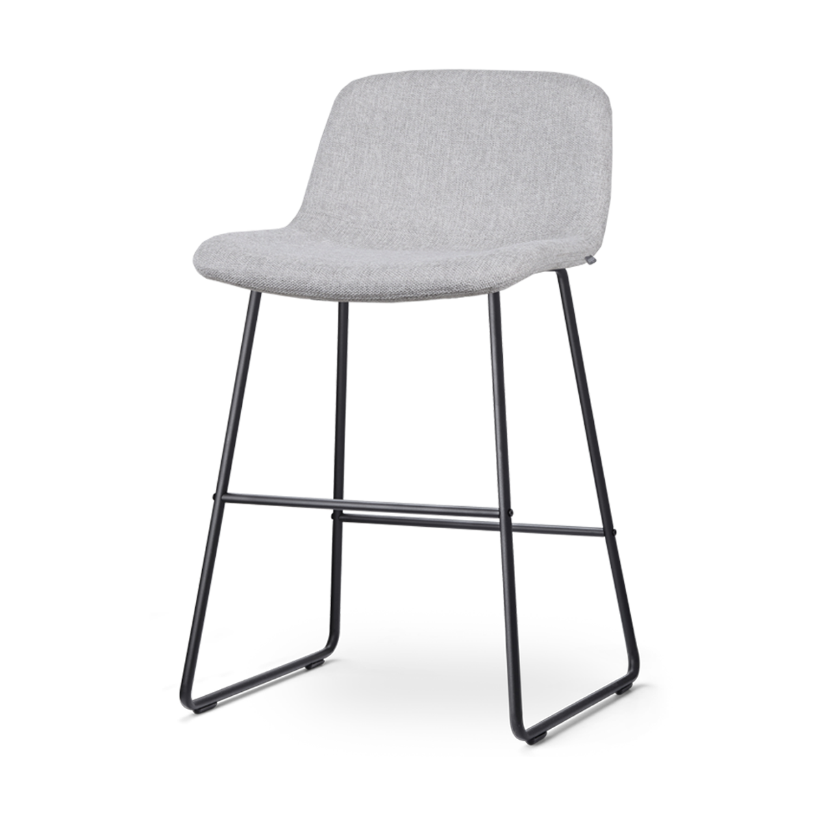 Nolon Nino-Mats barkruk lichtgrijs - zwart onderstel - 65 cm