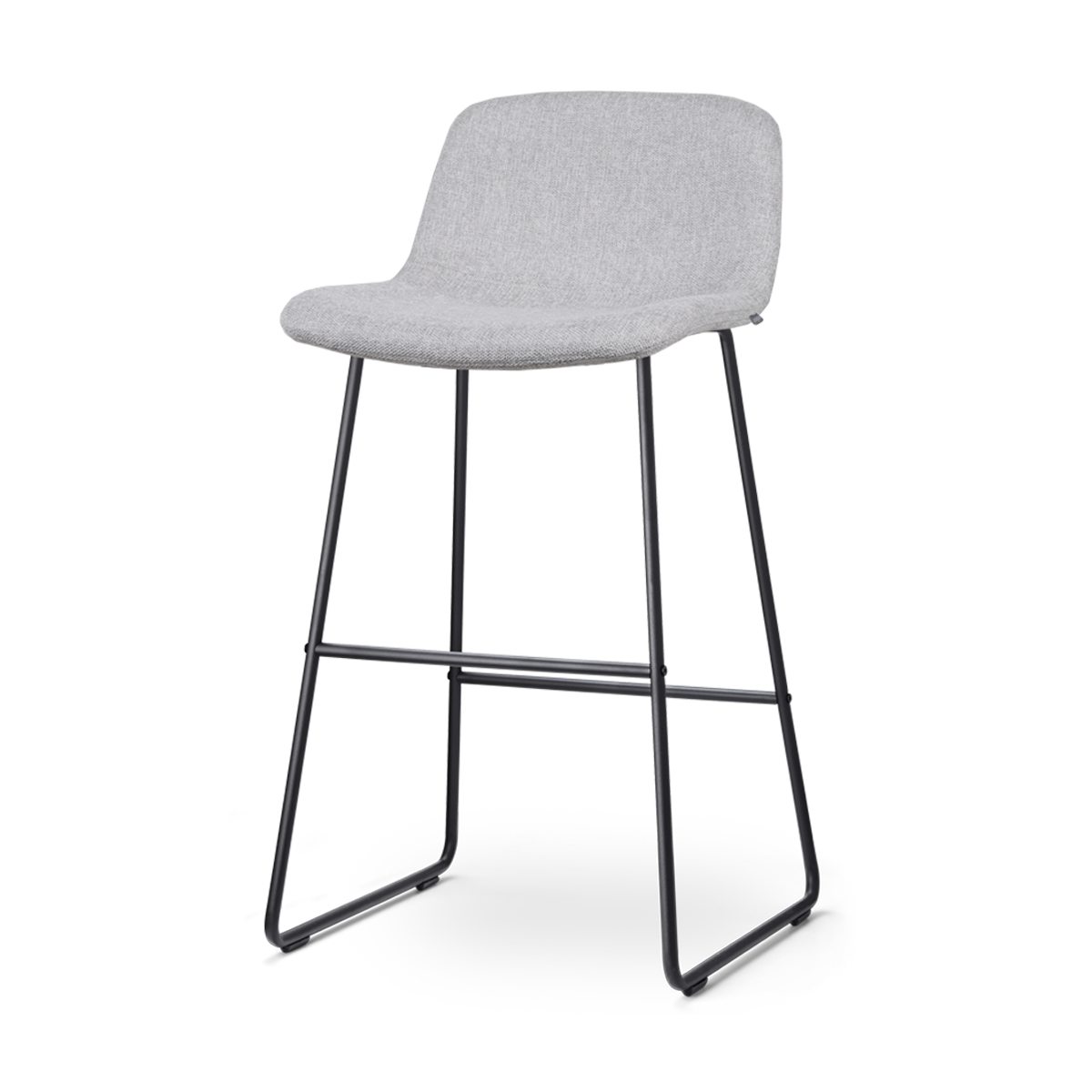 Nolon Nino-Mats barkruk lichtgrijs - zwart onderstel - 75 cm