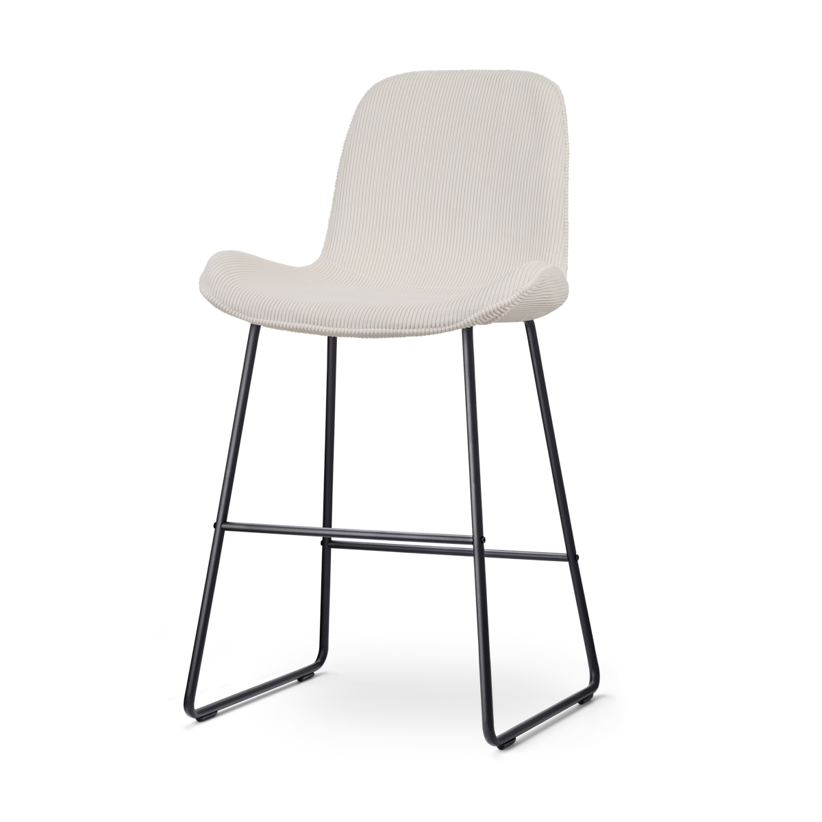 Nolon Nino-Fé barkruk rib creme - zwart onderstel - 65 cm