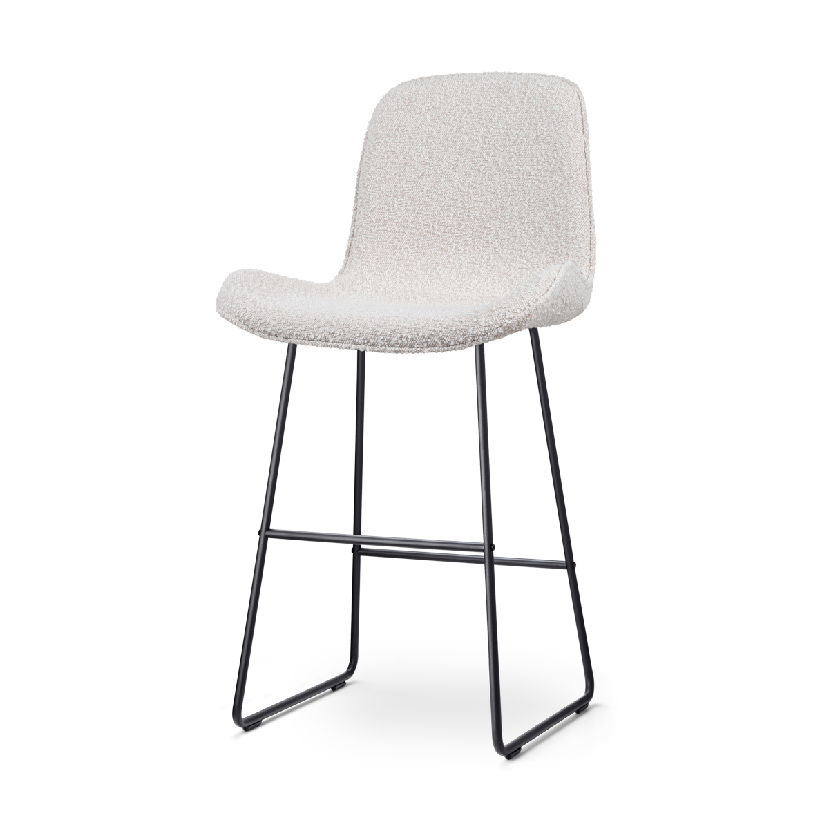 Nolon Nino-Fé barkruk bouclé beige - zwart onderstel - 75 cm