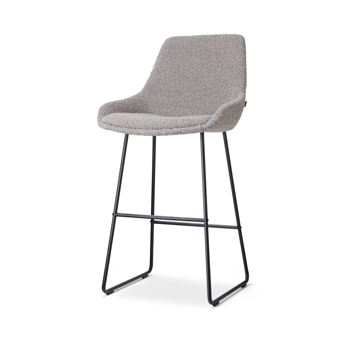 Nolon Nino-Isa barkruk bouclé taupe - zwart onderstel - 75 cm