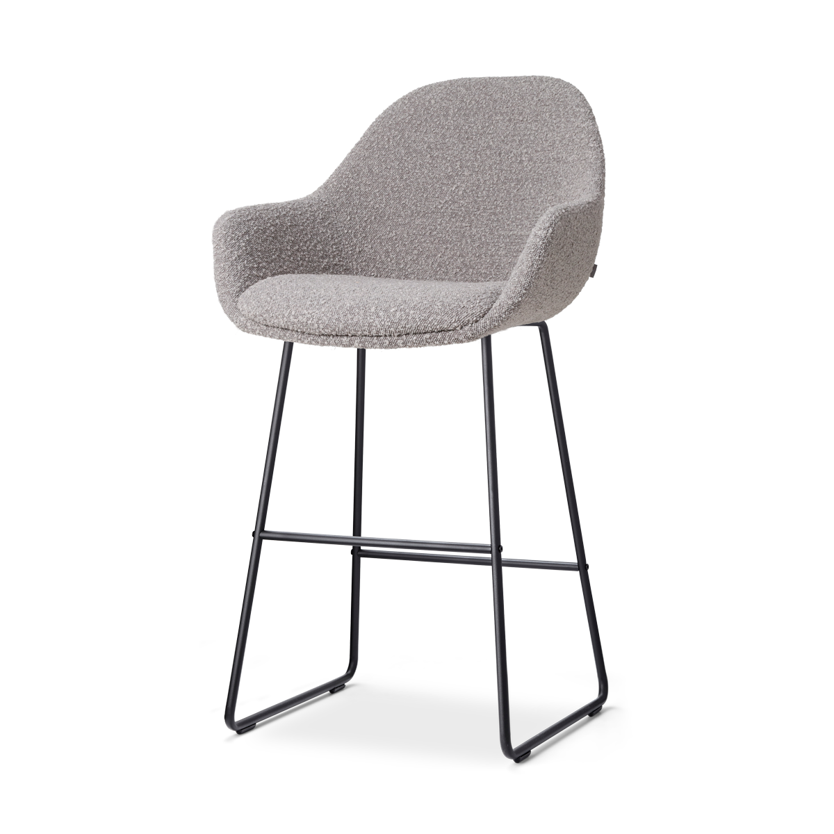 Nolon Nino-Mae barkruk bouclé taupe - zwart onderstel - 65 cm