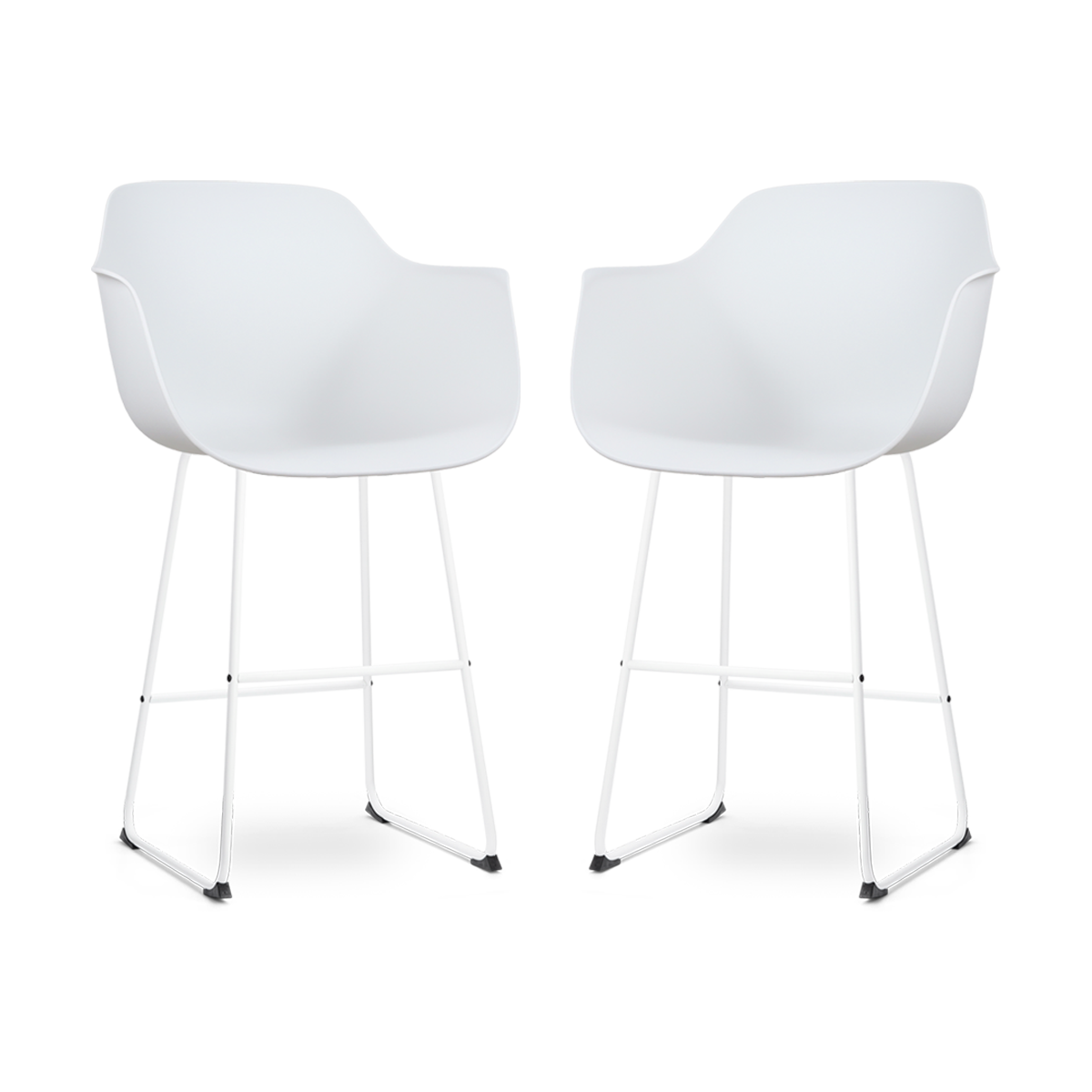 Nolon Nino-Puk barkruk wit - wit onderstel - 75 cm - set van 2