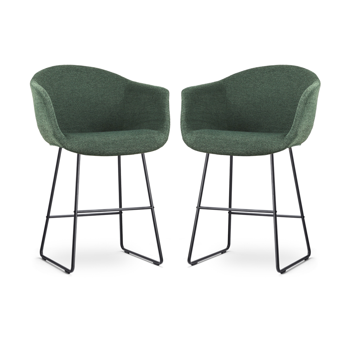 Nolon Nino-Otis barkruk donkergroen - zwart onderstel - 65 cm - set van 2