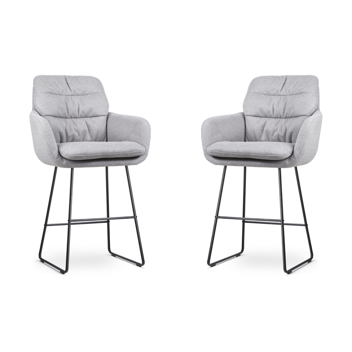 Nolon Nino-Mia barkruk grijs - zwart onderstel - 65 cm - set van 2