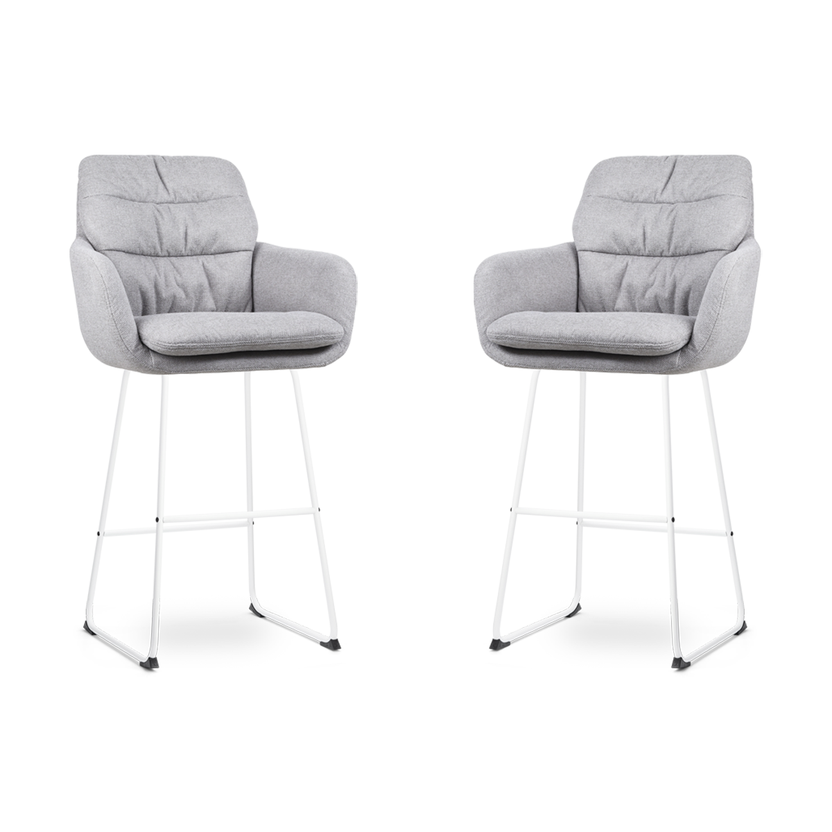 Nolon Nino-Mia barkruk grijs - wit onderstel - 75 cm - set van 2