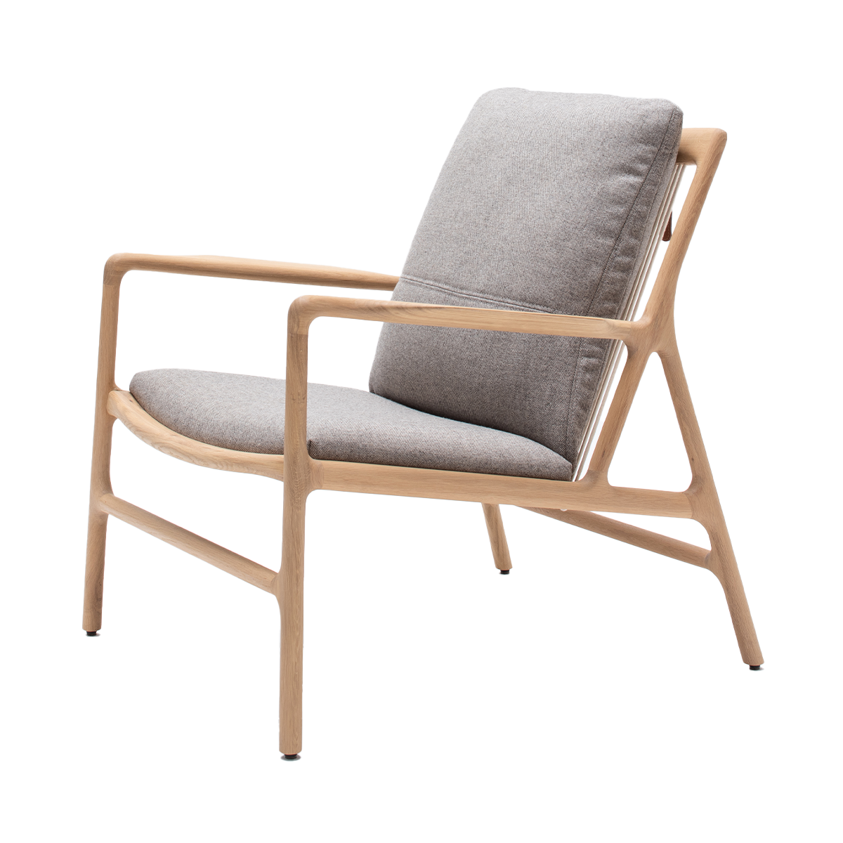 Gazzda Dedo easy chair whitewash - dakar leather grijs zitting
