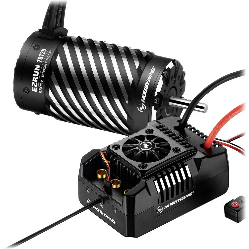 Hobbywing Ezrun MAX4 HV Combo 70125 560kV 38020369 Brushless aandrijving voor RC auto 1:4, 1:5