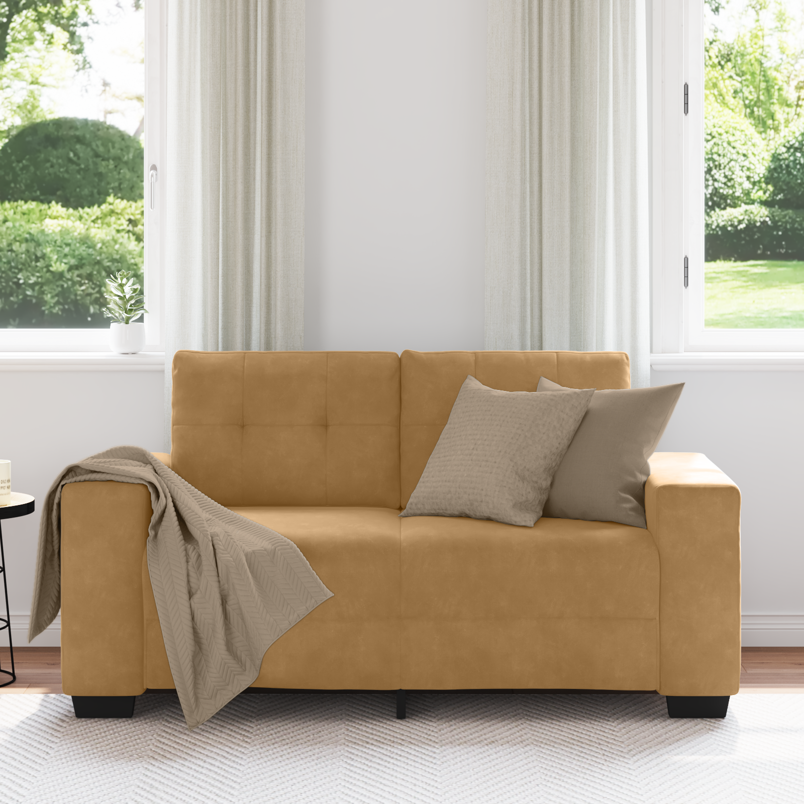 vidaXL Loveseat 120 cm fluweel bruin