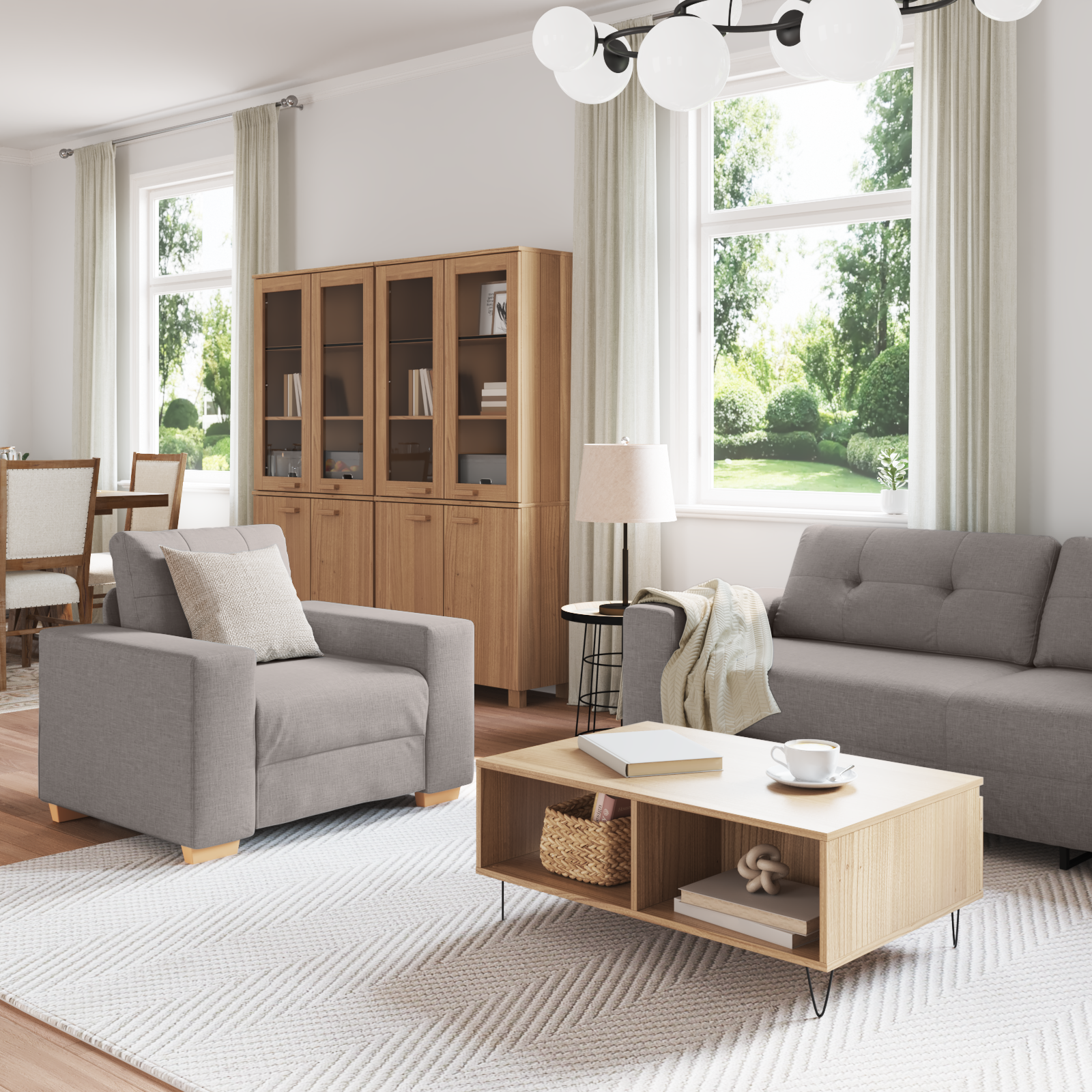 vidaXL 3-delige bankset met kussens in taupe stof