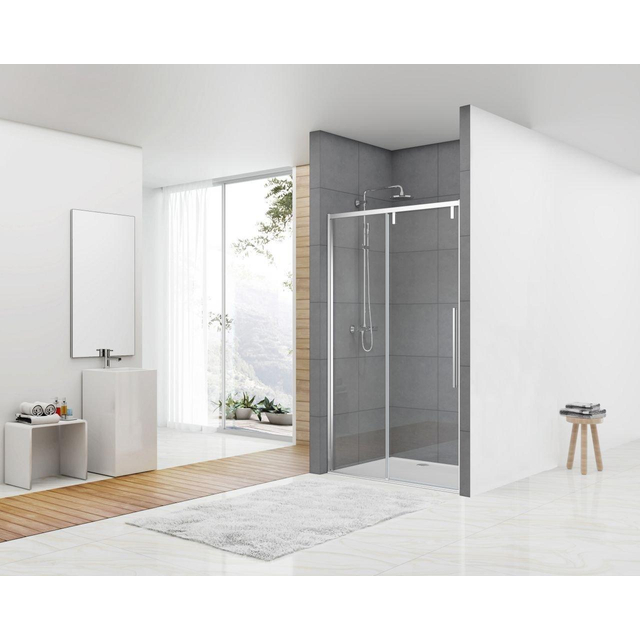 Van Rijn Products ST06 Softclose schuifdeur - 138x200cm - helder glas - dikte 8mm - incl. greep - chroom ST06300140