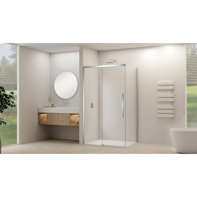 Van Rijn Products ST09 Schuifdeur tbv hoekcabine - 140x200cm - helder glas - soft-close - Chroom ST09350140HECH