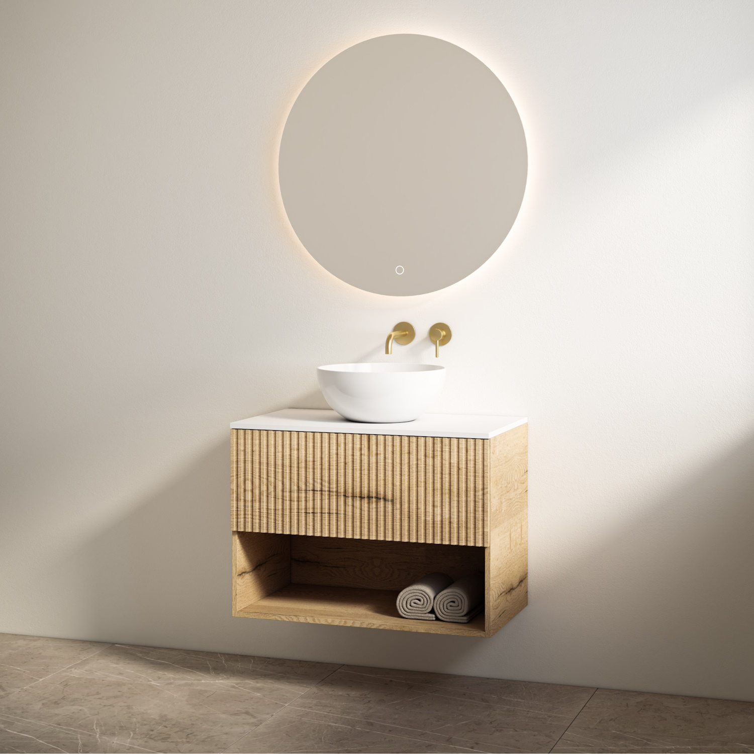 Best Design Badmeubelset  Rigatti 60 cm Halifax + Mat Wit Blad