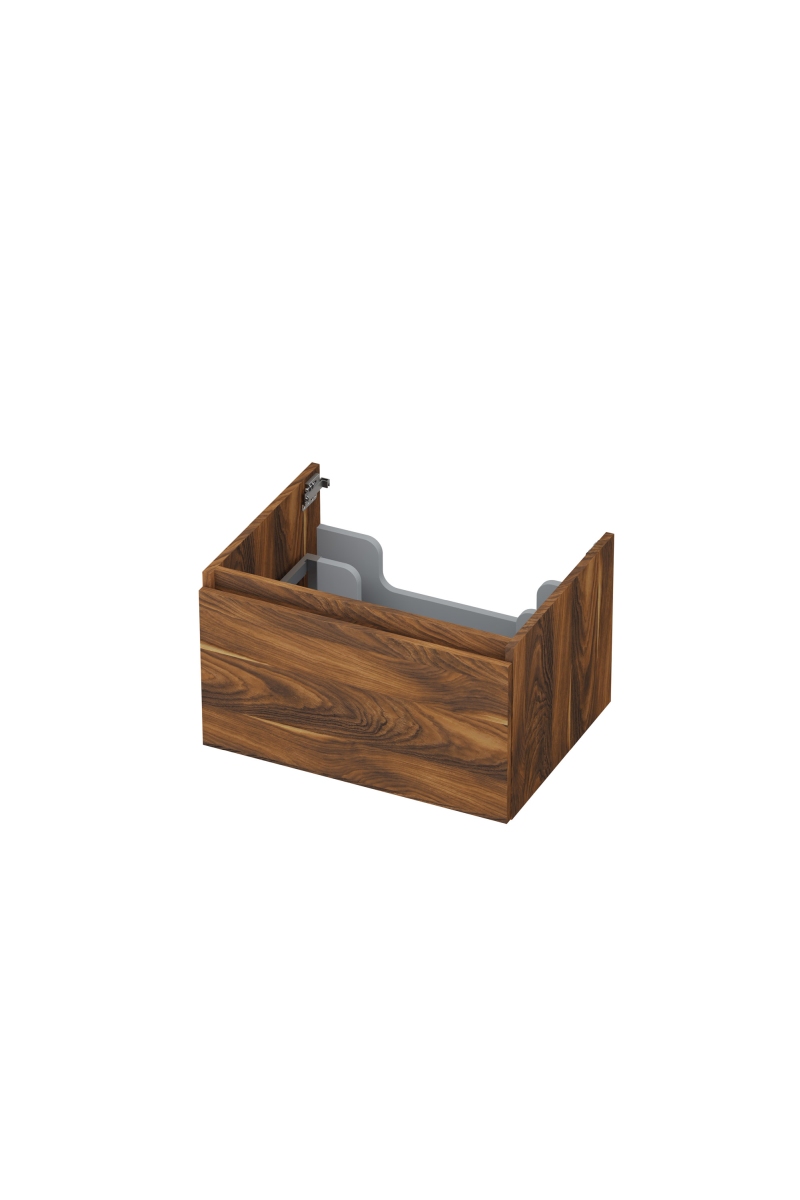 INK Onderkast  1 lade greeploos met houten keerlijst 60 cm x 45 cm x 35 cm Noten 1257507