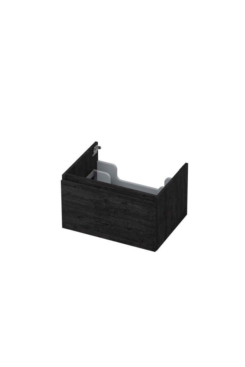 INK Onderkast  1 lade greeploos met houten keerlijst 60 cm x 45 cm x 35 cm Houtskool eiken 1257508