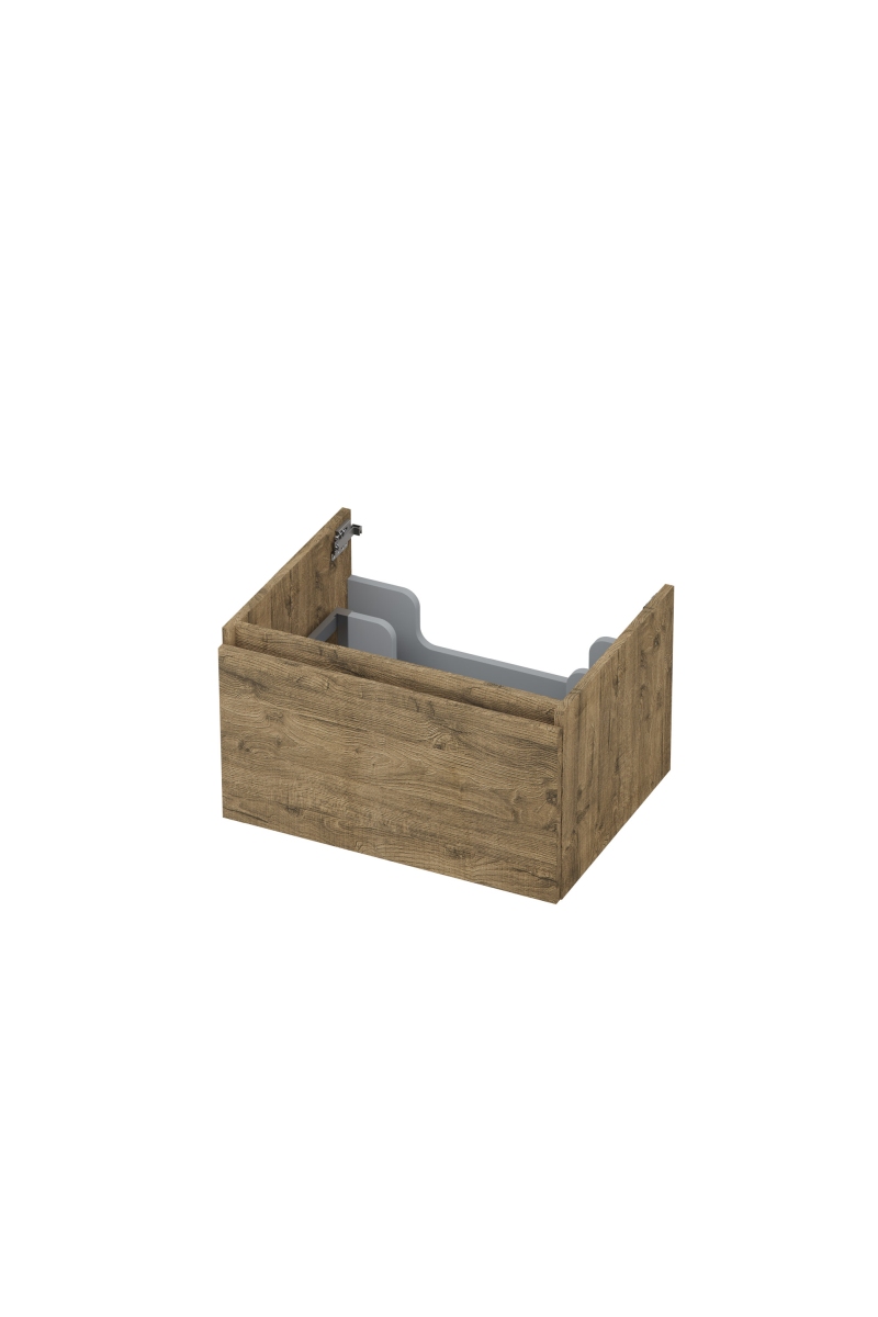 INK Onderkast  1 lade greeploos met houten keerlijst 60 cm x 45 cm x 35 cm Naturel eiken 1257503