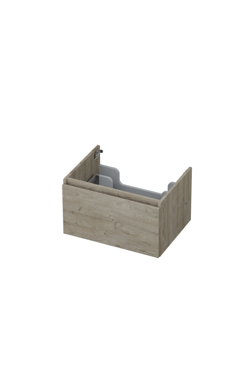 INK Onderkast  1 lade greeploos met houten keerlijst 60 cm x 45 cm x 35 cm Greige eiken 1257509
