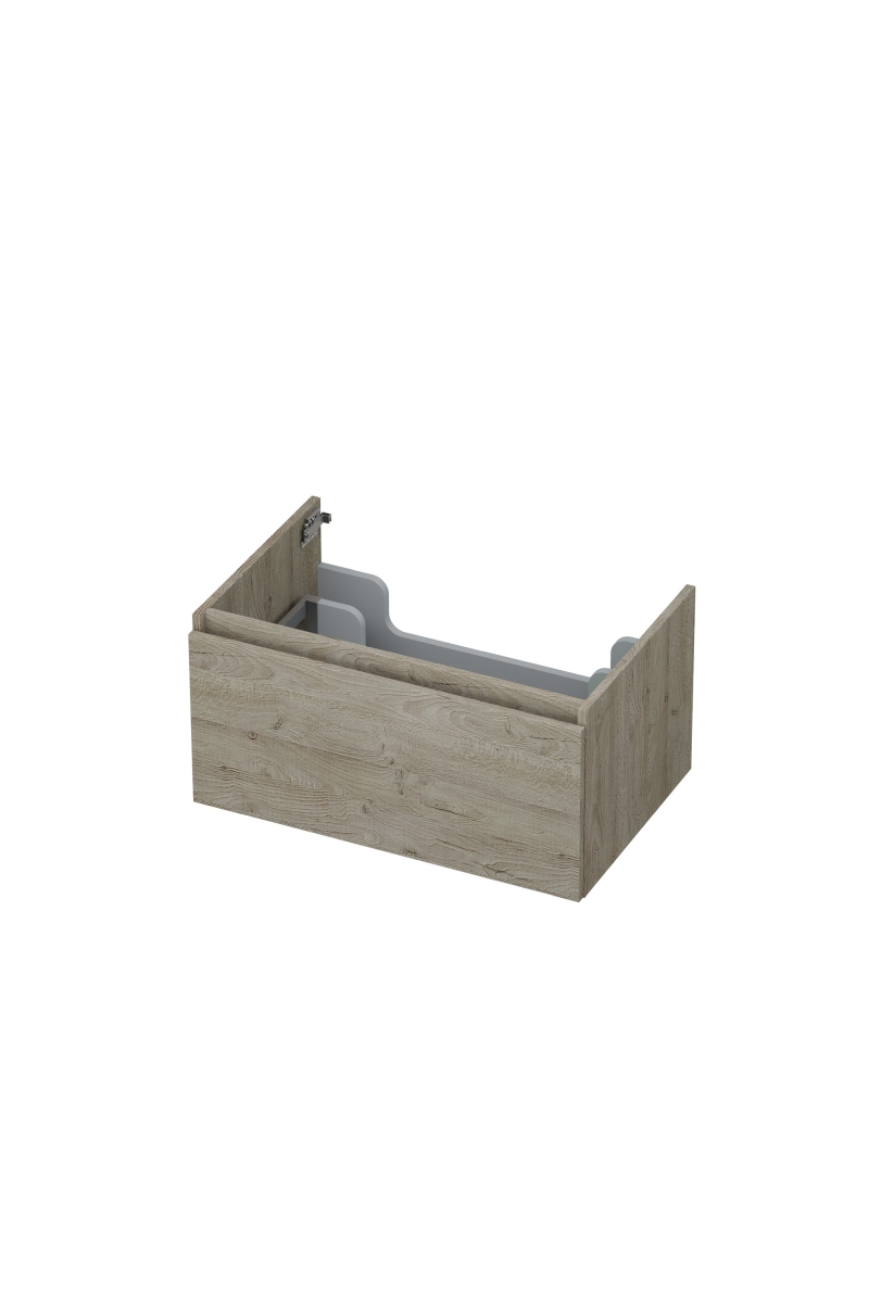 INK Onderkast  1 lade greeploos met houten keerlijst 70 cm x 45 cm x 35 cm Greige eiken 1257519