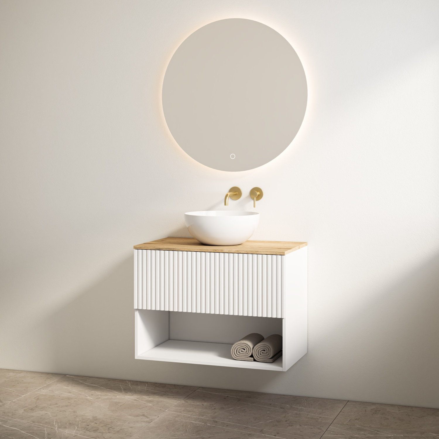 Best Design Badmeubelset  Rigatti 100 cm Mat Wit + Halifax Blad