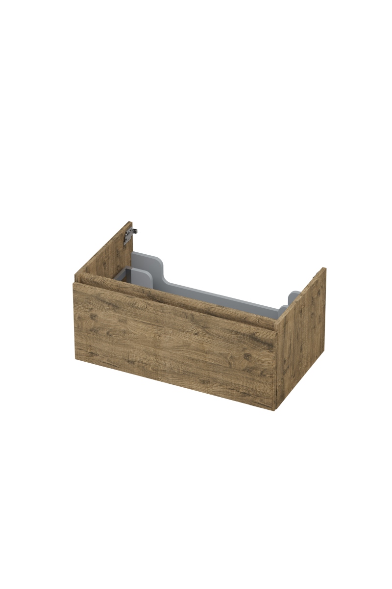 INK Onderkast  1 lade greeploos met houten keerlijst 80 cm x 45 cm x 35 cm Naturel eiken 1257523